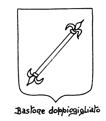 Image of the heraldic term: Bastone doppiogigliato